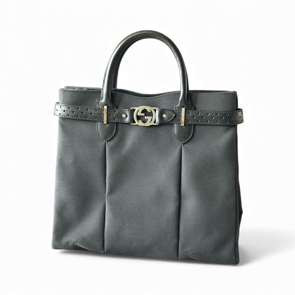 Gucci Handbags - Gucci Tom Ford Era black Canvas and Leather Tote bag like new